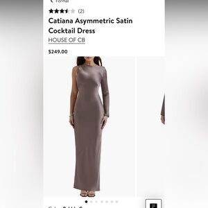 House of CB One-Shoulder Satin Dress in Taupe